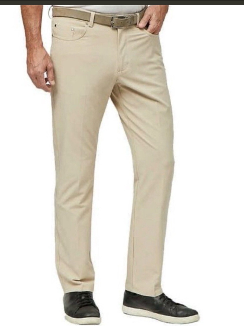 Greg Norman Collection Men's 34x30 Tan Stretch Chinos